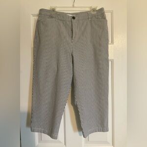 Croft & Barrow Black and White Striped Trousers